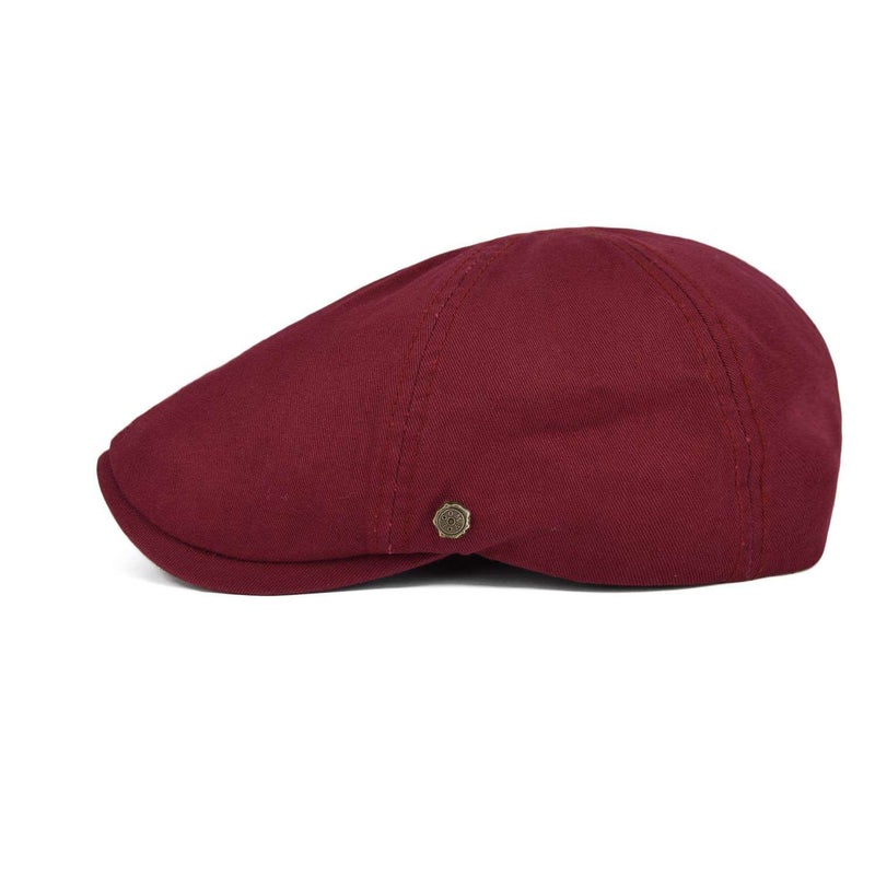 VOBOOM Cotton Flat Cabbie Hat Gatsby Ivy Irish Hunting Newsboy Cap (Burgundy) - Image 3